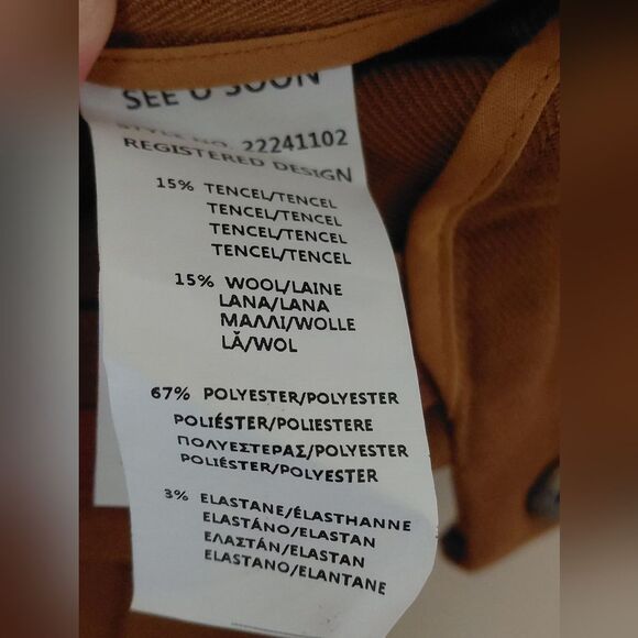 See U Soon Pants SIZE 10 SUPER High Rise Wide Leg Pant In Camel. NWT - Picture 6 of 7